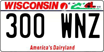WI license plate 300WNZ