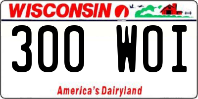 WI license plate 300WOI