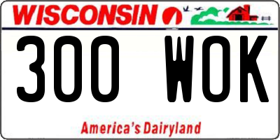 WI license plate 300WOK
