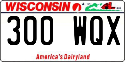 WI license plate 300WQX