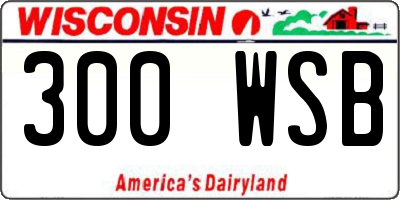 WI license plate 300WSB