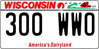WI license plate 300WWO