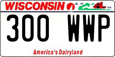 WI license plate 300WWP
