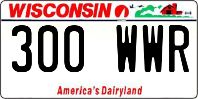WI license plate 300WWR