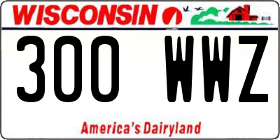 WI license plate 300WWZ