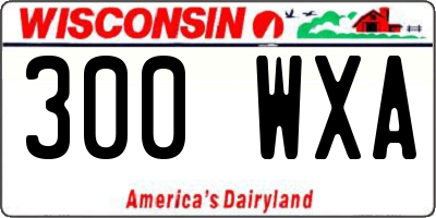 WI license plate 300WXA