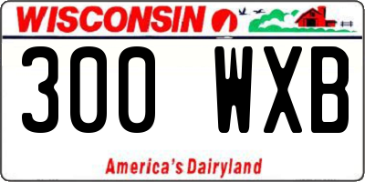 WI license plate 300WXB