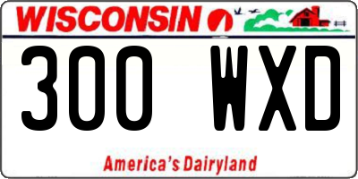 WI license plate 300WXD