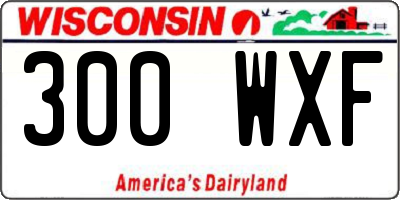 WI license plate 300WXF