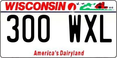 WI license plate 300WXL