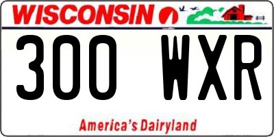 WI license plate 300WXR