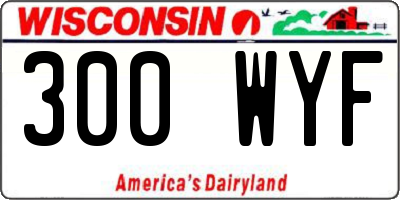 WI license plate 300WYF