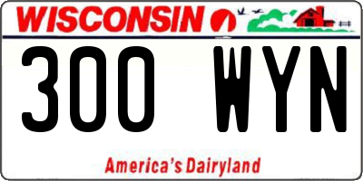 WI license plate 300WYN