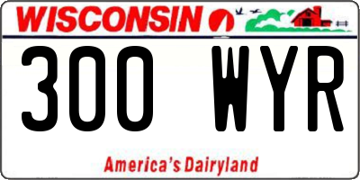 WI license plate 300WYR