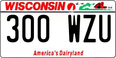 WI license plate 300WZU