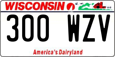 WI license plate 300WZV