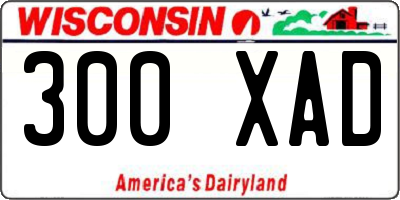 WI license plate 300XAD