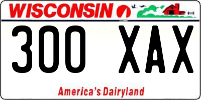 WI license plate 300XAX