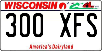 WI license plate 300XFS