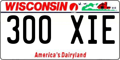 WI license plate 300XIE