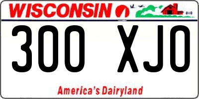 WI license plate 300XJO