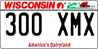 WI license plate 300XMX