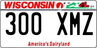 WI license plate 300XMZ
