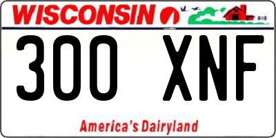 WI license plate 300XNF