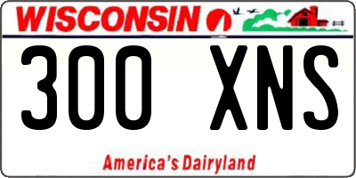 WI license plate 300XNS