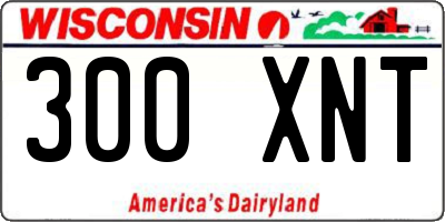 WI license plate 300XNT