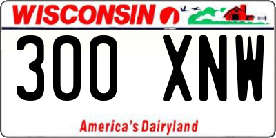 WI license plate 300XNW