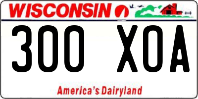 WI license plate 300XOA