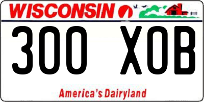 WI license plate 300XOB