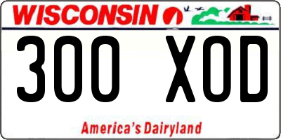 WI license plate 300XOD