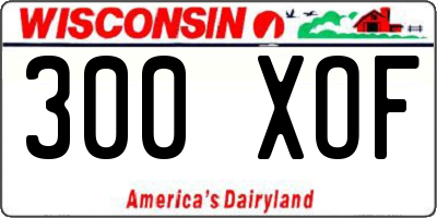 WI license plate 300XOF