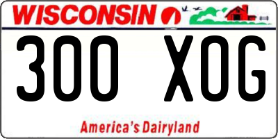 WI license plate 300XOG