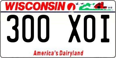 WI license plate 300XOI