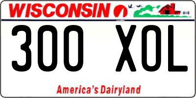 WI license plate 300XOL