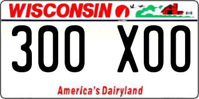 WI license plate 300XOO