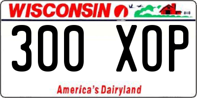 WI license plate 300XOP