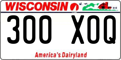 WI license plate 300XOQ