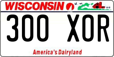 WI license plate 300XOR