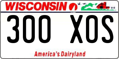 WI license plate 300XOS