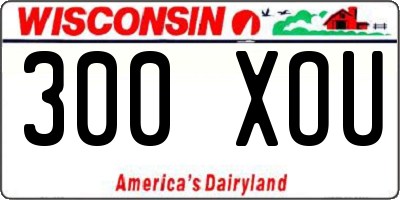 WI license plate 300XOU