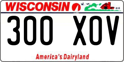 WI license plate 300XOV