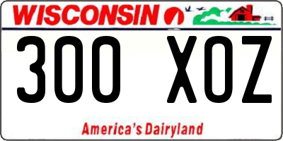 WI license plate 300XOZ