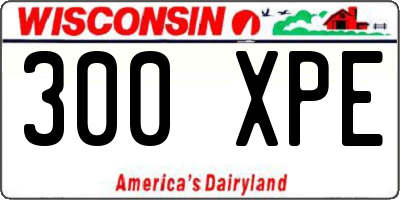 WI license plate 300XPE