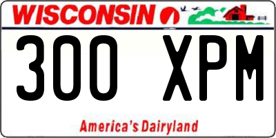 WI license plate 300XPM