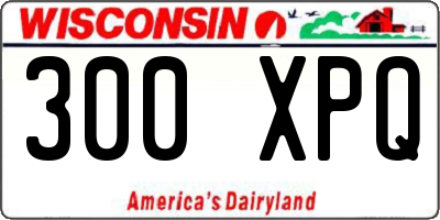 WI license plate 300XPQ