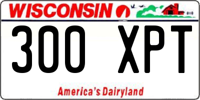 WI license plate 300XPT